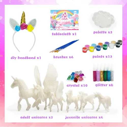 Miniatura 4 de whatstem Kit de Pintura de Unicornio DIY Artes y Manualidades para Niños o Niñas Decorar y Dibujar Juguetes 3D para Niños Regalo (6 Unicornios)
