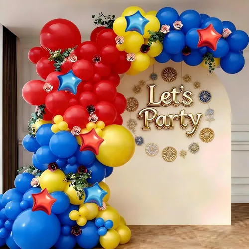 Miniatura 7 de Kit de arco de guirnalda de globos de béisbol, arco de globos azul marino y rojo nude con guante de béisbol, globos de aluminio para niños y niñas