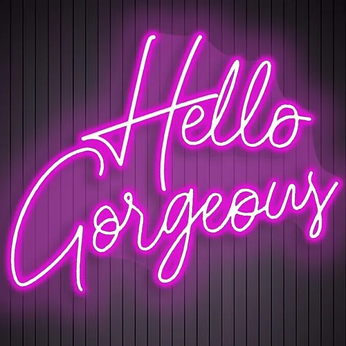 Letrero de neón LED con texto en inglés «Hello Gorgeous LED», luz nocturna de neón para pared, fiesta de cumpleaños, boda, bar, club, decoración de