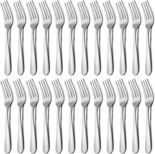 24-Piece Dinner Forks Set - 7.1 Inches Stainless Steel Forks Silverware, Durable Table Forks Set, Use for Home, Kitchen and Restaurant - Mirror