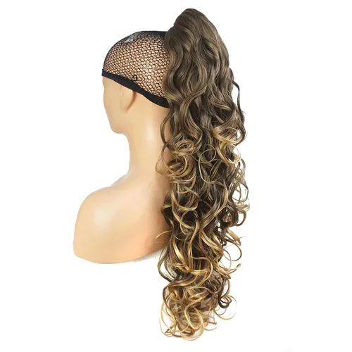 Miniatura 21 de Lydell Extensión de pelo sintético de 30.0 in con clip y pinza de pinza (10 marrón ceniza claro)