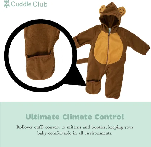 Miniatura 2 de Enterizo de vellón Bunting para bebé rómper con capucha para niño de una sola pieza ropa de exterior chaqueta