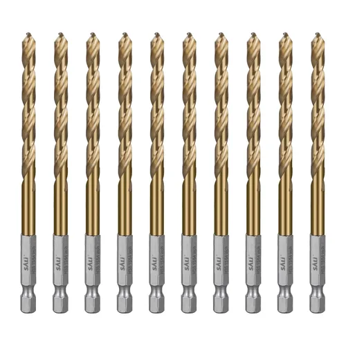 Miniatura 13 de Juego de brocas de cobalto SALI, paquete de 20 piezas de 5/64 pulgadas de acero de alta velocidad con vástago hexagonal brocas Jobber, para madera