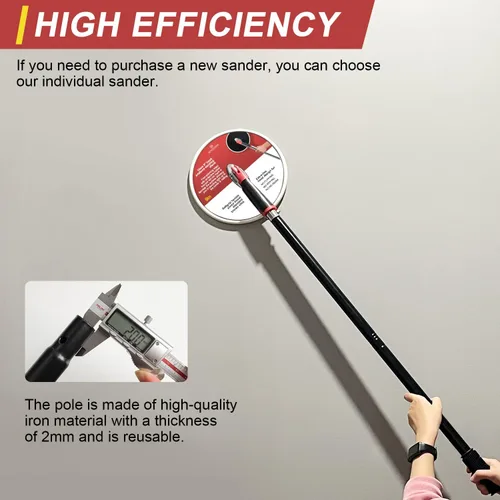 Miniatura 4 de SCOTTCHEN Lijadora de Poste para Paneles de Yeso, Lijadora Radial de 9 Pulgadas con Poste Redondo de Extensión de 47 Pulgadas para Pared Seca
