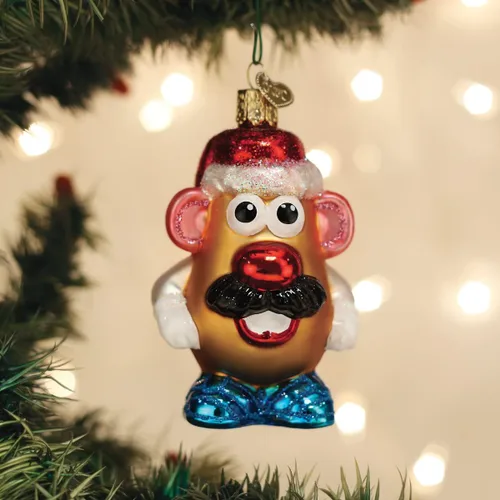 Miniatura 5 de Old World Christmas Mr. Potato Head - Adorno soplado de cristal para árbol de Navidad, decoración navideña hecha a mano, juguete para niños