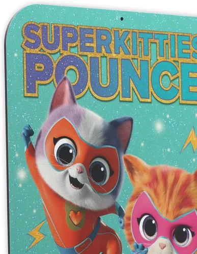 Miniatura 4 de Disney Super Kitties - Letrero de metal con diseño de gatitos para decoración de pared para dormitorio de niños o sala