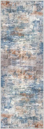 Miniatura 604 de IOHOUZE Alfombra abstracta lavable de 3 x 12 pies para pasillos, antideslizante para cocina, camino de entrada de lana sintética para interiores