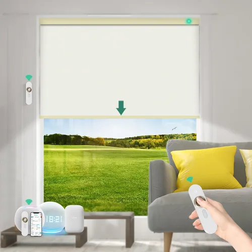 Miniatura 13 de Persianas motorizadas con control remoto [motor 100% opacas y silencioso] Persianas inteligentes compatibles con Alexa Google HomeKit, persianas