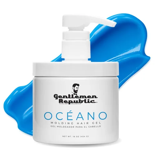 Miniatura 12 de Gentlemen Republic Oceano Gel para el cabello para hombre, 16 onzas, gel de peinado de alto brillo y fuerte sujeción táctil para cabello, fórmula