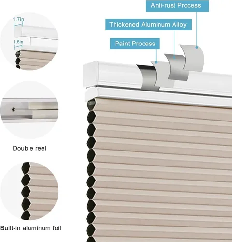 Miniatura 4 de MYshade Persianas Celulares Personalizadas de Arriba Hacia Abajo y de Abajo Hacia Arriba Opacas Persiana de Ventana Sin Cordón Persianas y Cortinas
