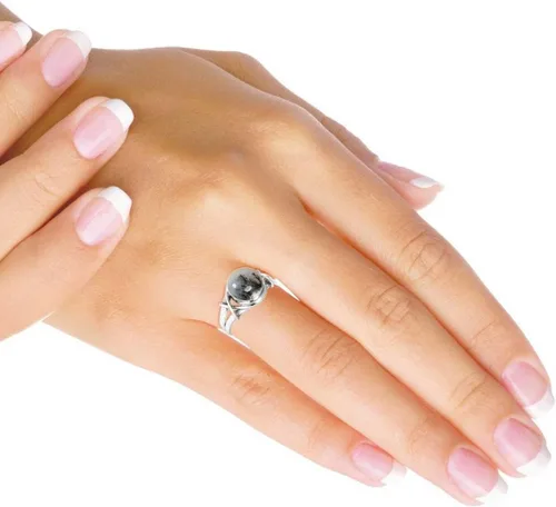 Miniatura 2 de JEWELOPORIUM Anillo hecho a mano de plata de ley 925 para mujer de 0.394 in de piedra preciosa redonda joyería de moda para regalo (99085_R)