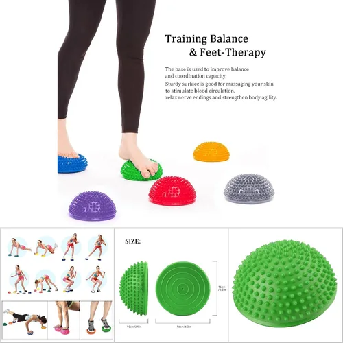 Miniatura 6 de Bola del masaje del pie, bolas inflables de la yoga de la mitad del PVC, punto del masaje Fitball ejercicios fitness entrenador