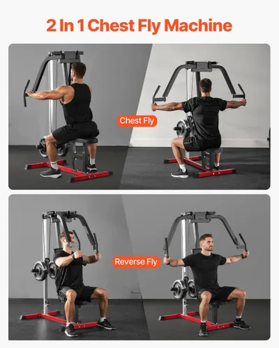 Miniatura 6 de VEVOR, máquina de apertura de pecho, máquina especializada para tren superior para gimnasio en casa, apertura ajustable y máquina de deltoides
