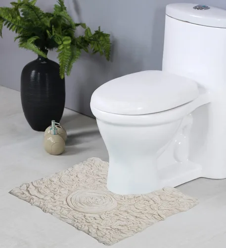 Miniatura 30 de Home Weavers Bell Flower Collection - Tapetes de baño copetudos 100 % algodón, extrasuaves y absorbentes, antideslizantes, lavables a máquina, lino