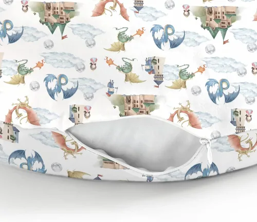 Miniatura 8 de Fundas de almohada de lactancia de dragón y caballeros de cuento de hadas para niños y niñas, dragones de fantasía, castillo de princesa, funda