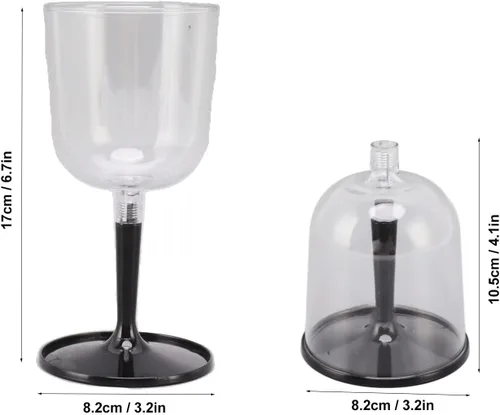 Miniatura 7 de GLOGLOW Copa de vino plegable, copas de vino portátiles de viaje, copas de vino de plástico transparente inastillables para barbacoa al aire libre