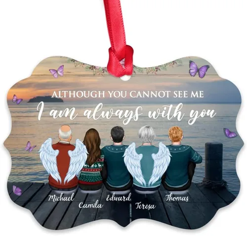 Miniatura 14 de Gossby Adorno conmemorativo de Navidad personalizado – Pérdida de padre estoy siempre contigo (padre, hija) personalizado para decoración de árbol