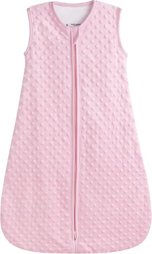 BABYINABAG Saco de dormir y saco de dormir para bebé, diseño de lunares de felpa, 1.25 tog para bebés y niños pequeños (grande (22 meses - 3T))