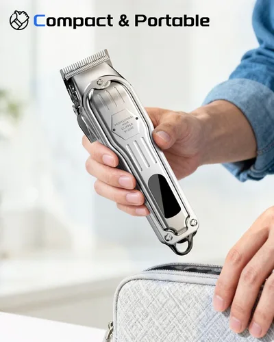 Miniatura 6 de KIKIDO Cortadora de pelo profesional inalámbrica para hombres, kit de corte de pelo, juego de cortapelos con pantalla LCD inalámbrica, máquina