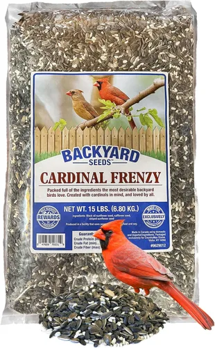 Miniatura 6 de Backyard Seeds - Mezcla de semillas de pájaro Cardinal Frenzy – 5 libras – Mezcla de aceite negro de alta calidad de girasol y cártamo – Alimento