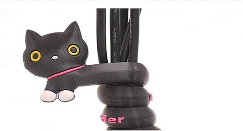 Miniatura 6 de yueton Paquete de 10 unidades de lindos conejos, conejo, gato, osos, organizador de cables, auriculares, auriculares, auriculares, enrollador