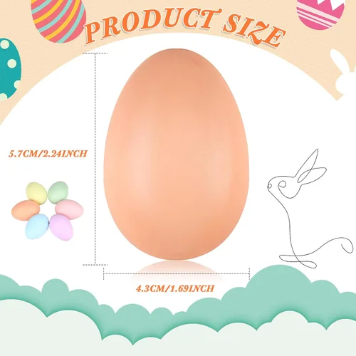 Miniatura 3 de Geiserailie 24 huevos de cerámica de Pascua de 2.44 pulgadas, cesta de huevos de Pascua para manualidades, decoración de fiesta, juego de Color suave