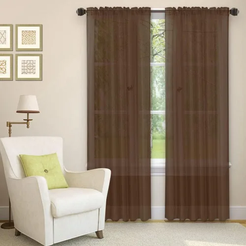 Miniatura 5 de Golden Linens LLC Juego de 2 paneles transparentes de color gris para ventana, bolsillo para barra, 54 pulgadas de ancho x 84 pulgadas de largo cada