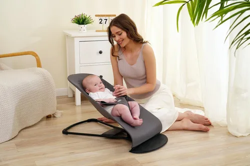 Miniatura 7 de Asiento de tela para Bouncer belltop Compatible con BabyBjörn Bouncer: Soft & Bliss. Funda para Baby Bouncer (asiento): Hipoalergénico y Gris