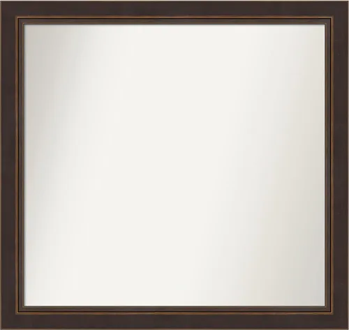 Miniatura 267 de Amanti Art Espejo de baño de bronce para sobre el fregadero, 24 x 24 pulgadas, espejo cuadrado de bronce Lara para tocador, marco de madera