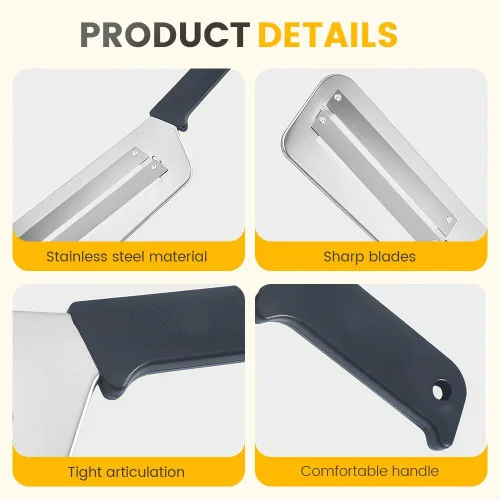 Miniatura 3 de Cuchillo triturador de acero inoxidable, cortador de doble capa, cortador de verduras multifuncional, triturador de repollo, cuchillas afiladas, Rojo