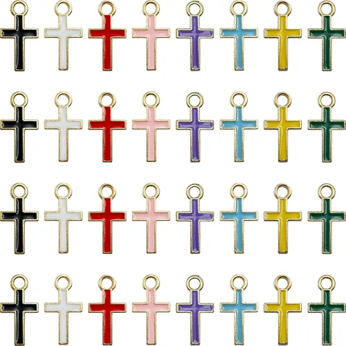 Miniatura 11 de Zirconia Crystal Rhinestone Cross Charms for Jewelry Making Bracelet Necklace Choke Earring Pendant Key Chain Craft Supplies DIY Accessories