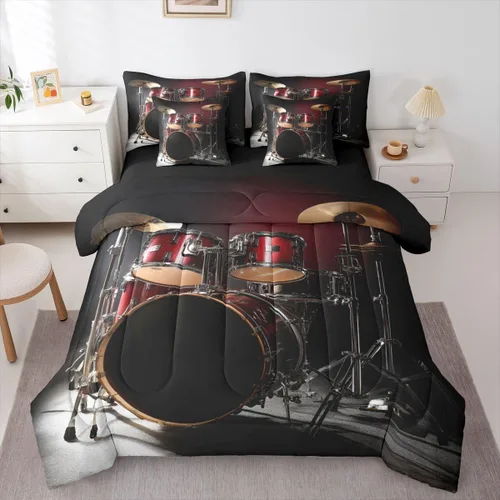 Miniatura 9 de Erosebridal Juego de edredón de tamaño individual para niños, cama de fútbol de 7 piezas en una bolsa, sábanas y fundas de almohada, juego de ropa