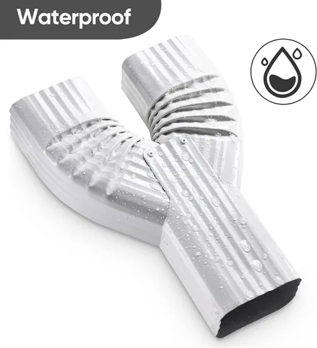 Miniatura 2 de VYH Desviador en Y de canalón de bajante 2x3, blanco de bajo brillo, bajante en Y, conector Y de bajante de canalón, desviador de bajante, conector