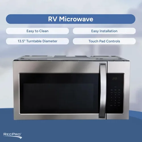 Miniatura 5 de RecPro Microondas para Autocaravana Sobre la Estufa de 30" Horno de Convección Acero Inoxidable 120V AC 900W Microondas para Camper
