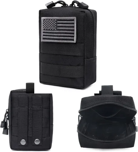 Miniatura 3 de Arnés para perros medianos y grandes, arnés táctico para perro con bolsa Molle, chaleco de servicio ajustable con hebilla de metal 3X con panel