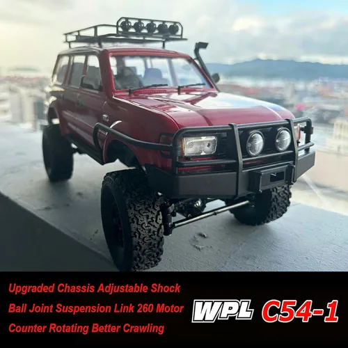 Miniatura 3 de WPLDEWAN RC Crawler WPL C54-1 RC Truck 1/16 RC Rock Crawler 4x4 Camión de control remoto todoterreno todo terreno RTR proporcional 260 motor