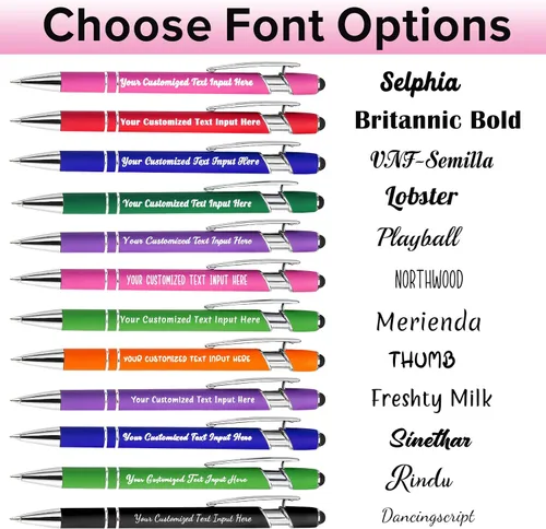 Miniatura 3 de Bolígrafo personalizado, 50 bolígrafos personalizados, grabado a granel con logotipo de nombre, lápiz digital de tinta negra suave con toque
