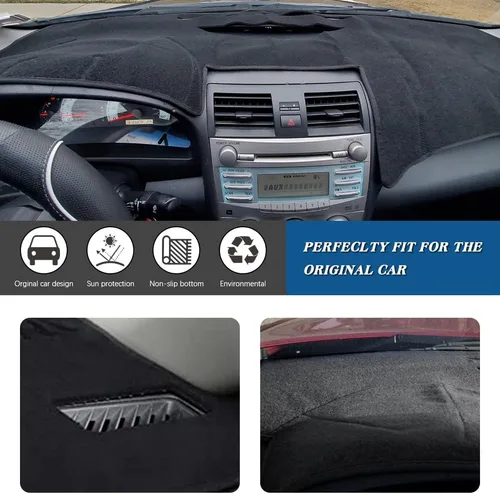 Miniatura 2 de Alfombra de Coche para Tablero Compatible con Toyota Camry 2007 2008 2009 2010 2011 (Negro)