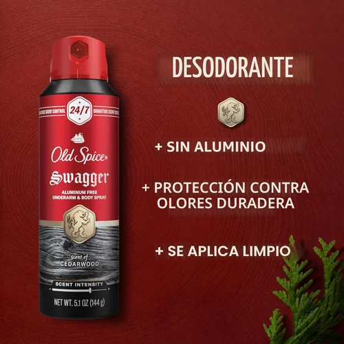 Miniatura 2 de Old Spice Spray corporal sin aluminio para hombres, protección contra olores 24/7, fragancia y frescura duraderas 24/7, aroma de calidad de colonia