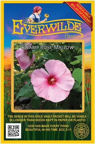 Miniatura 4 de Everwilde Farms - Semillas de flores silvestres nativas de malva de pantano de 1 onza - Gold Vault