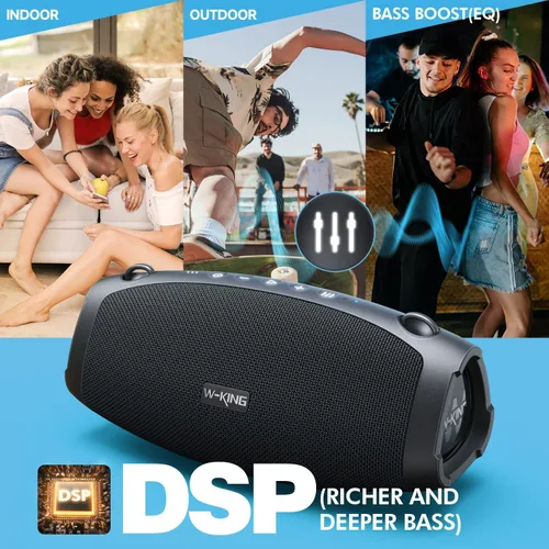 Miniatura 12 de W-KING Altavoz Bluetooth Potente, Altavoces Portátiles Bluetooth Inalámbricos de 120W Máximo, IPX6 Impermeable Altavoz Grande para Fiestas al Aire