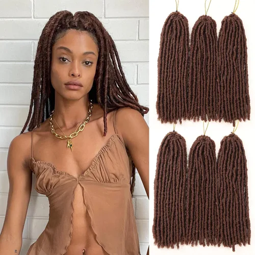 Miniatura 19 de WIGNEE Cabello de Ganchillo 120 Hebras Locs Sintéticos 8 Pulgadas Locs Suaves Pre-Trenzados 6 Paquetes Cabello de Ganchillo Pre-Anudado para Mujeres