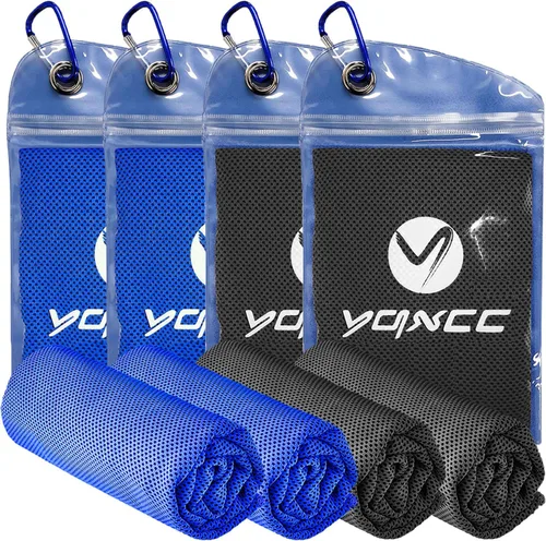 Miniatura 13 de YQXCC Paquete de 4 toallas refrescantes, 40 x 12 pulgadas, toalla de cuello frío hielo, microfibra suave y transpirable para gimnasio, yoga, golf