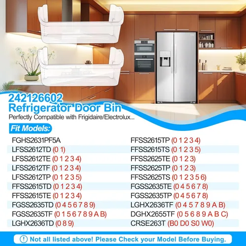 Miniatura 5 de [2 PAQUETES] Estante de repuesto para puerta de refrigerador 242126602 actualizado para Frigidaire - Reemplazo de estante de puerta de refrigerador