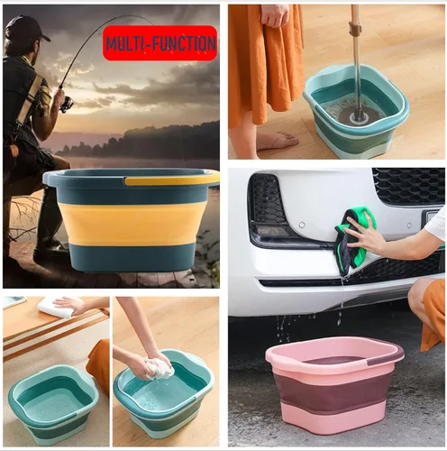 Miniatura 9 de Tina de baño plegable para pies y spa para niñas y mujeres, cubeta inflable para remojar pies con asa y punto de acupuntura para masaje de pies, rosa