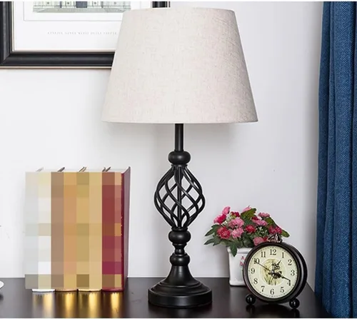 Miniatura 7 de Lamp for Desk Simple Retro Black Iron Table Lamp Living Room Decorative Lamp Bedroom Bedside Table Lamp Study Lighting Lamp Desk Lamps for Home