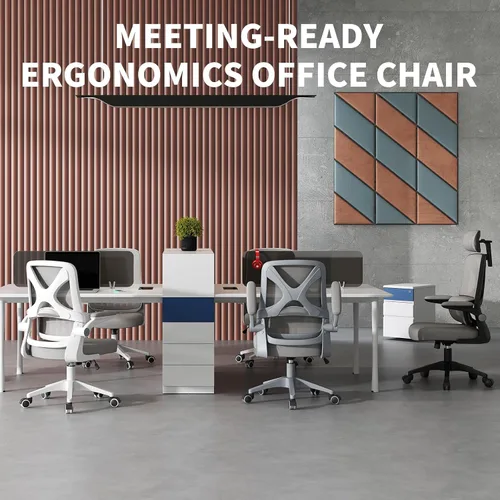 Miniatura 9 de Silla ergonómica de oficina – Silla de escritorio con reposacabezas ajustable soporte lumbar silla de computadora – Silla cómoda de malla