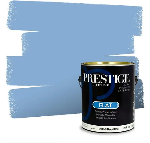 Miniatura 1454 de Pintura Exterior + imprimación PRESTIGE, todo-en-uno, 1 galón, acabado mate, color comparable al Valspar* Royal Gray* VS151-Gris real