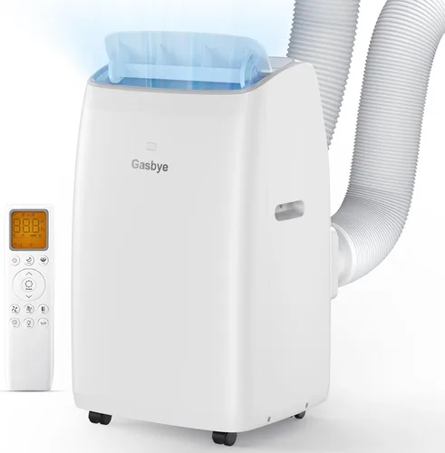 Gasbye Aire acondicionado portátil de doble manguera, compresor inversor de CC completo [actualizado en 2026], ahorro de energía 13.6 CEER, bajo