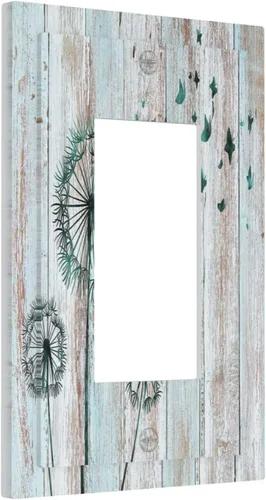 Miniatura 79 de Cubiertas Decorativas para Placas de Interruptor Diente de León Azul Rústico Citas Inspiradoras Casa de Campo Tablón de Madera Gris 1 Gang Cubierta